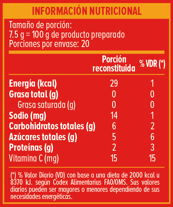 Información Nutricional