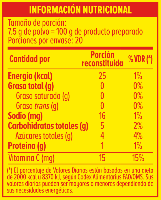 Información Nutricional